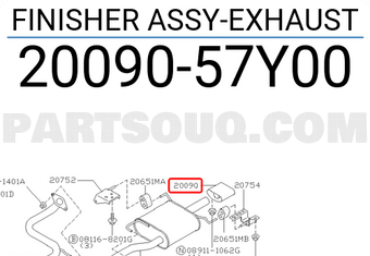 Nissan 2009057Y00 FINISHER ASSY-EXHAUST