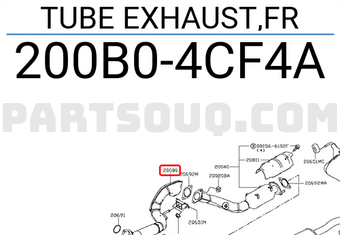 Nissan 200B04CF4A TUBE EXHAUST,FR