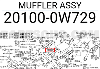 Nissan 201000W729 MUFFLER ASSY