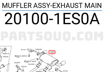 Nissan 201001ES0A MUFFLER ASSY-EXHAUST MAIN