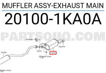 Nissan 201001KA0A MUFFLER ASSY-EXHAUST MAIN