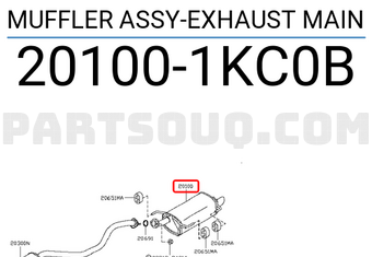 Nissan 201001KC0B MUFFLER ASSY-EXHAUST MAIN