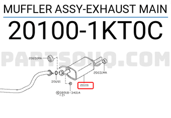 Nissan 201001KT0C MUFFLER ASSY-EXHAUST MAIN