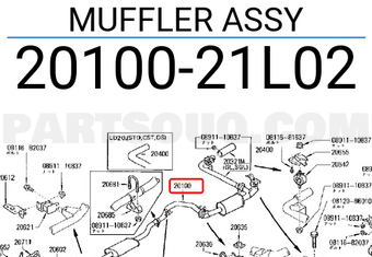 Nissan 2010021L02 MUFFLER ASSY