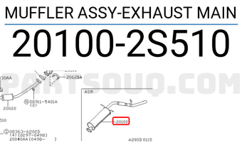 Nissan 201002S510 MUFFLER ASSY-EXHAUST MAIN