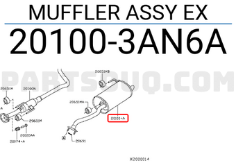 Nissan 201003AN6A MUFFLER ASSY EX