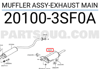 Nissan 201003SF0A MUFFLER ASSY-EXHAUST MAIN