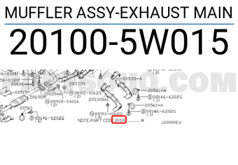 Nissan 201005W015 MUFFLER ASSY-EXHAUST MAIN