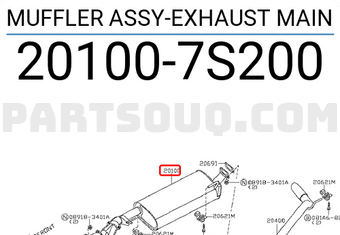 Nissan 201007S200 MUFFLER ASSY-EXHAUST MAIN