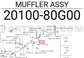 Nissan 2010080G00 MUFFLER ASSY