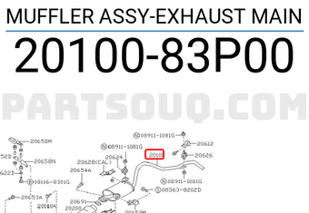 Nissan 2010083P00 MUFFLER ASSY-EXHAUST MAIN