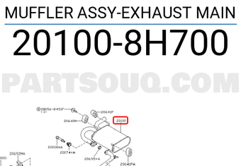 Nissan 201008H700 MUFFLER ASSY-EXHAUST MAIN