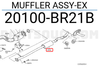 Nissan 20100BR21B MUFFLER ASSY-EX
