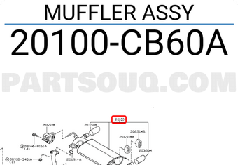 Nissan 20100CB60A MUFFLER ASSY