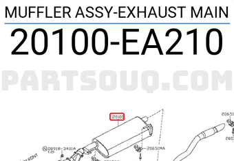 Nissan 20100EA210 MUFFLER ASSY-EXHAUST MAIN