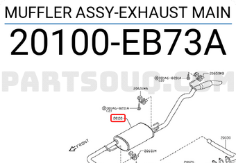 Nissan 20100EB73A MUFFLER ASSY-EXHAUST MAIN