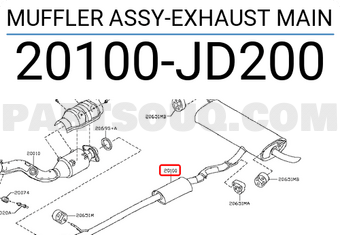 Nissan 20100JD200 MUFFLER ASSY-EXHAUST MAIN