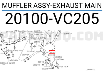 Nissan 20100VC205 MUFFLER ASSY-EXHAUST MAIN