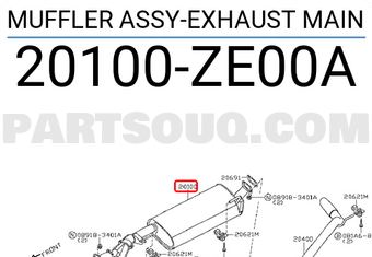 Nissan 20100ZE00A MUFFLER ASSY-EXHAUST MAIN