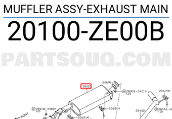 Nissan 20100ZE00B MUFFLER ASSY-EXHAUST MAIN