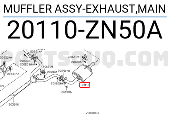 Nissan 20110ZN50A MUFFLER ASSY-EXHAUST,MAIN