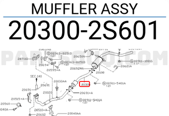 Nissan 203002S601 MUFFLER ASSY