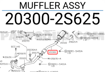 Nissan 203002S625 MUFFLER ASSY