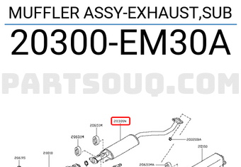 Nissan 20300EM30A MUFFLER ASSY-EXHAUST,SUB