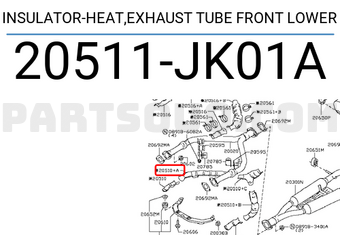 Nissan 20511JK01A INSULATOR-HEAT,EXHAUST TUBE FRONT LOWER