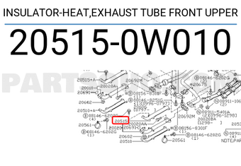 Nissan 205150W010 INSULATOR-HEAT,EXHAUST TUBE FRONT UPPER