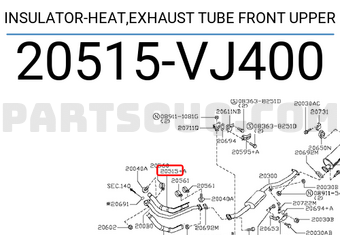 Nissan 20515VJ400 INSULATOR-HEAT,EXHAUST TUBE FRONT UPPER