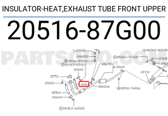 Nissan 2051687G00 INSULATOR-HEAT,EXHAUST TUBE FRONT UPPER