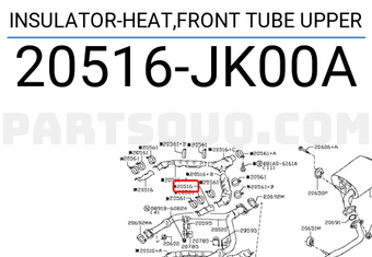 Nissan 20516JK00A INSULATOR-HEAT,FRONT TUBE UPPER