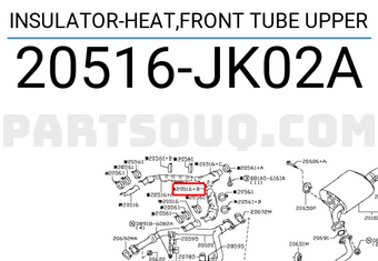 Nissan 20516JK02A INSULATOR-HEAT,FRONT TUBE UPPER