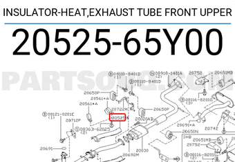 Nissan 2052565Y00 INSULATOR-HEAT,EXHAUST TUBE FRONT UPPER