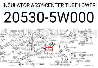 Nissan 205305W000 INSULATOR ASSY-CENTER TUBE,LOWER