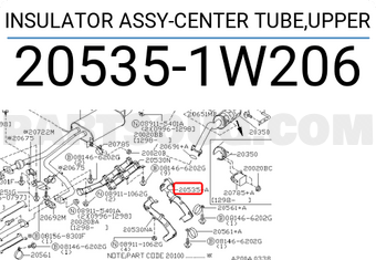 Nissan 205351W206 INSULATOR ASSY-CENTER TUBE,UPPER