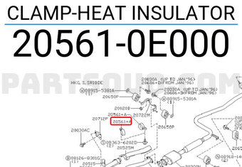 Nissan 205610E000 CLAMP-HEAT INSULATOR