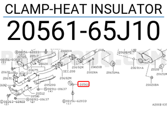 Nissan 2056165J10 CLAMP-HEAT INSULATOR