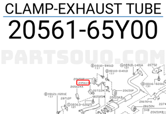 Nissan 2056165Y00 CLAMP-EXHAUST TUBE