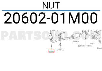 Nissan 2060201M00 NUT