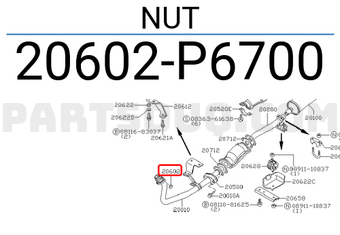 Nissan 20602P6700 NUT