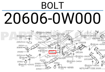 Nissan 206060W000 BOLT