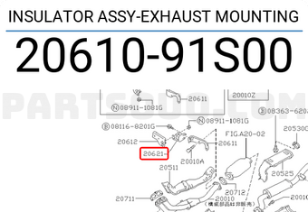 Nissan 2061091S00 INSULATOR ASSY-EXHAUST MOUNTING