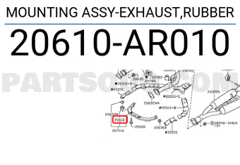 Nissan 20610AR010 MOUNTING ASSY-EXHAUST,RUBBER