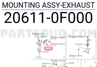 Nissan 206110F000 MOUNTING ASSY-EXHAUST