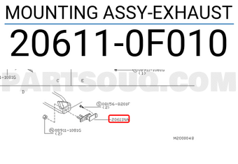 Nissan 206110F010 MOUNTING ASSY-EXHAUST