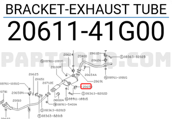 Nissan 2061141G00 BRACKET-EXHAUST TUBE