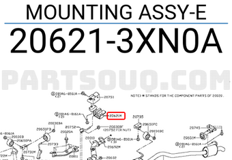Nissan 206213XN0A MOUNTING ASSY-E