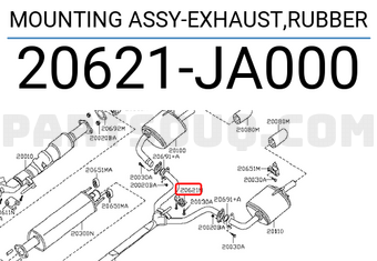 Nissan 20621JA000 MOUNTING ASSY-EXHAUST,RUBBER